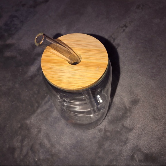 550 ml Glass Cup With Lid and Straw Bubble Tea/ Juice/ Mocha Mug drinkware - Picture 3 of 9